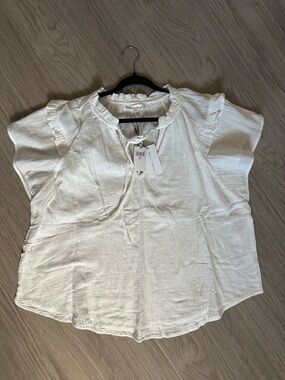 Chelsea & Theodore Plus Size  Ruffle-Sleeve Peasant Blouse
